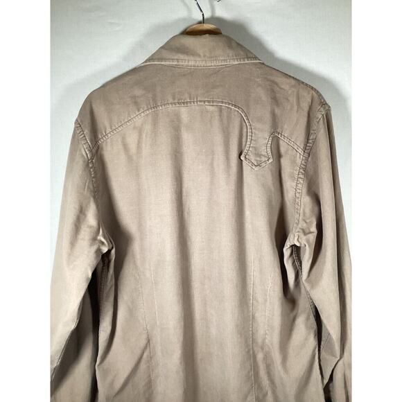 Kenneth Cole Western Rock Faux Suede Button Down Men’s Large Slim Fit - Picture 5 of 7